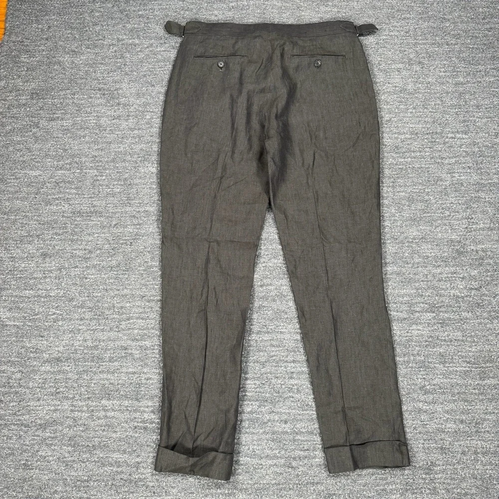 Banana Republic Tapered Fit 30x30 Brown 100% Linen Adjustable Waist Formal Cuff
